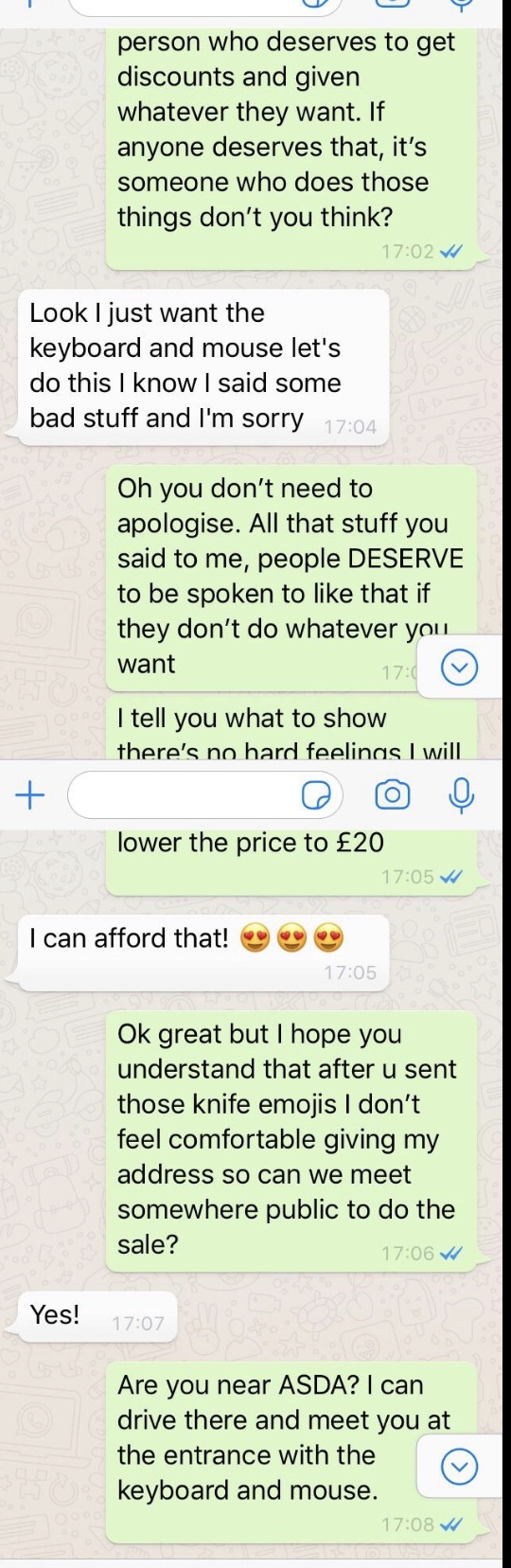 Rude buyer gets taught a lesson after turning into a jerk