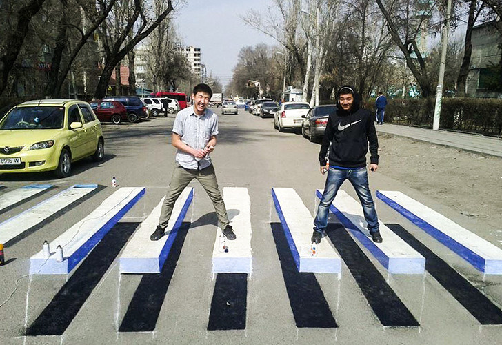 A “floating” crosswalk