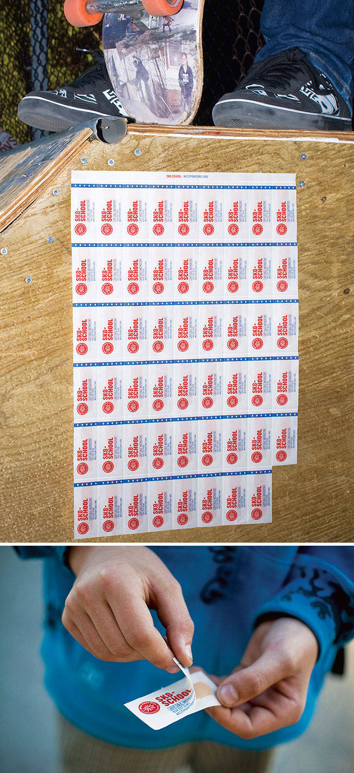 Skate School's Business Cards Made As The Band-Aids