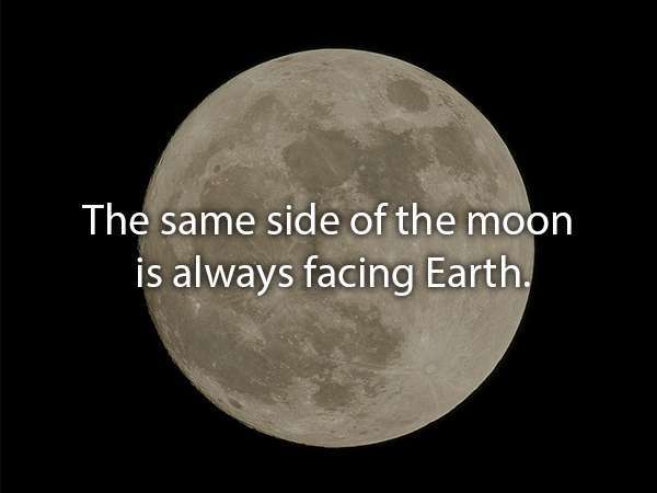side of the moon - The same side of the moon is always facing Earth.