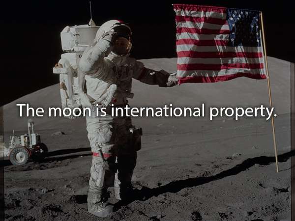 moon landing - The moon is international property.