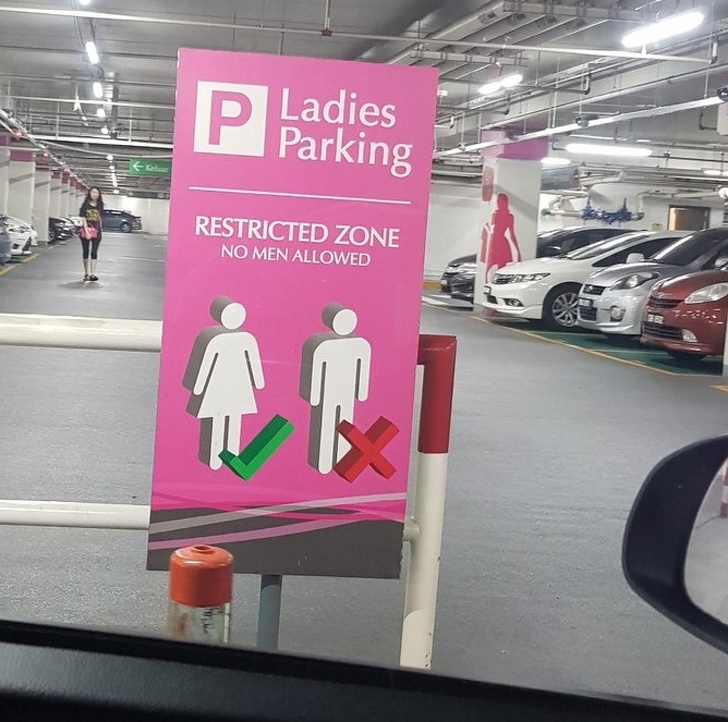 men and women signs - Ladies Parking Restricted Zone No Men Allowed