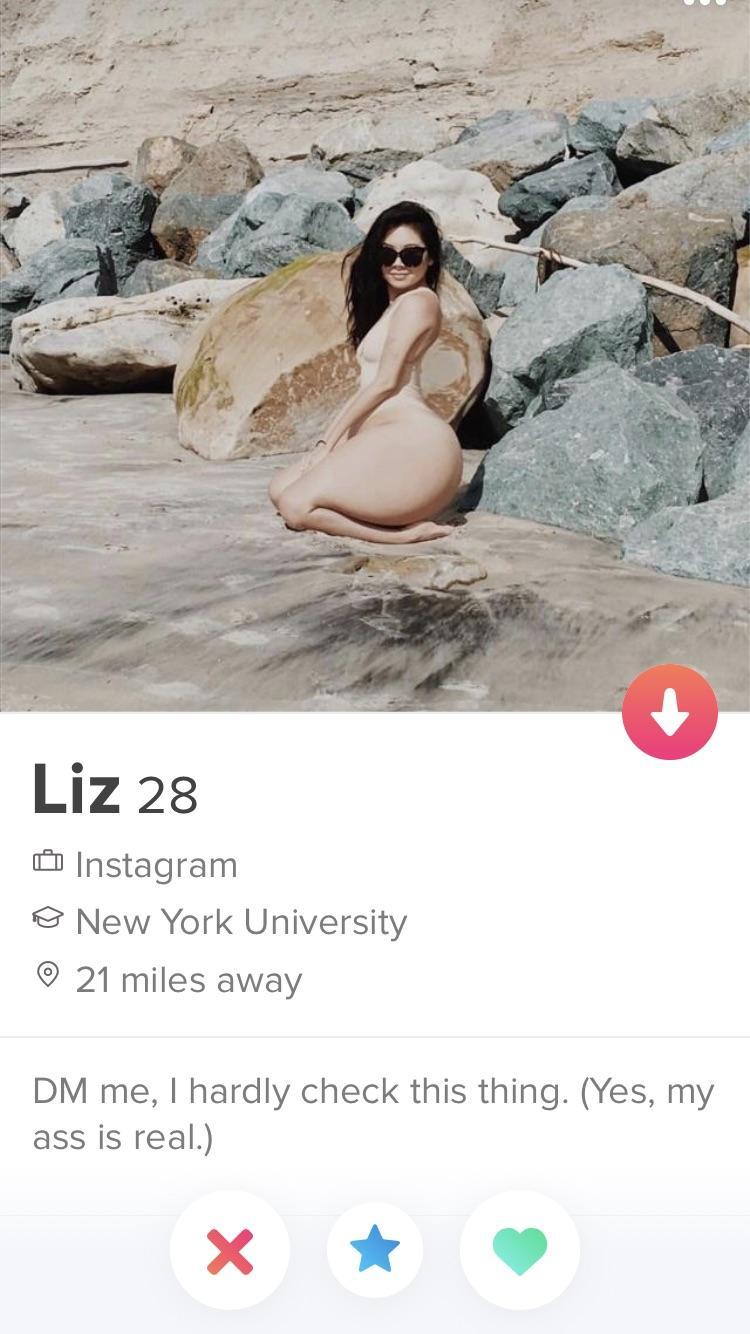 vacation - Liz 28 0 Instagram o New York University 21 miles away Dm me, I hardly check this thing. Yes, my ass is real.