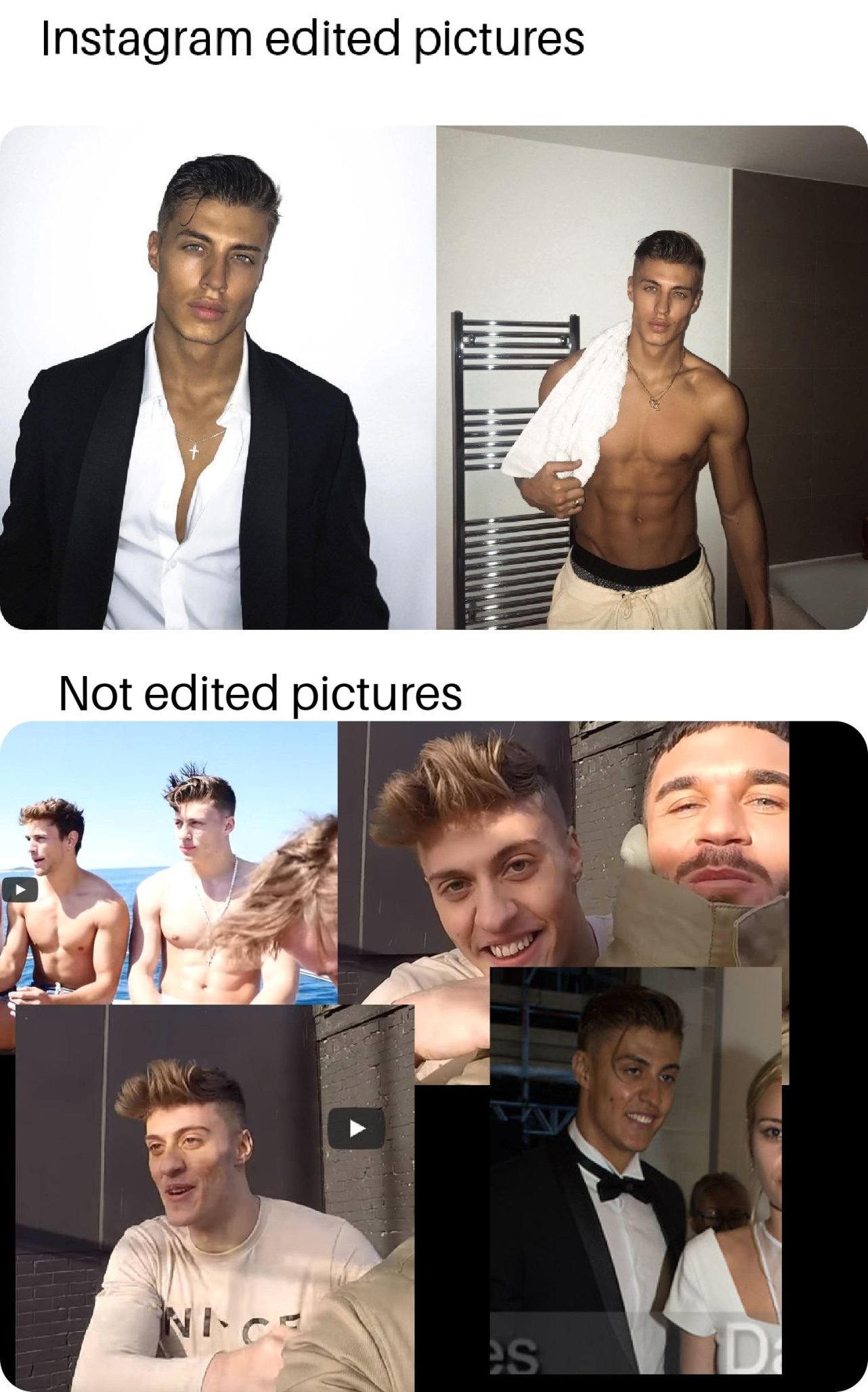 male models reddit - Instagram edited pictures Not edited pictures