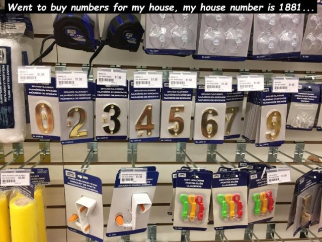 inventory - Went to buy numbers for my house, my house number is 1881... Rolleau Apie Antrollor Repl 0 2 3 4 5 62 g