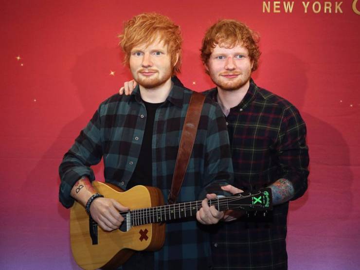 Ed Sheeran's wax figure is a little creepy.