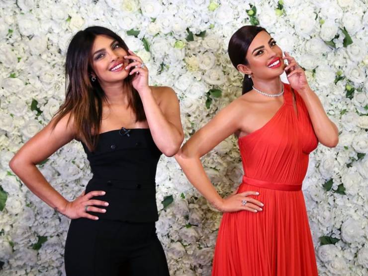 Priyanka Chopra posed like her figure.