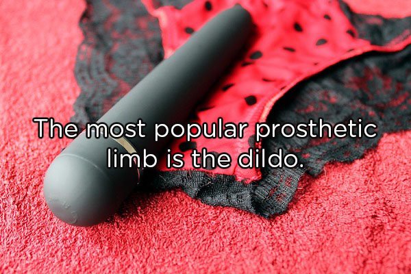 The most popular prosthetic limb is the dildo.