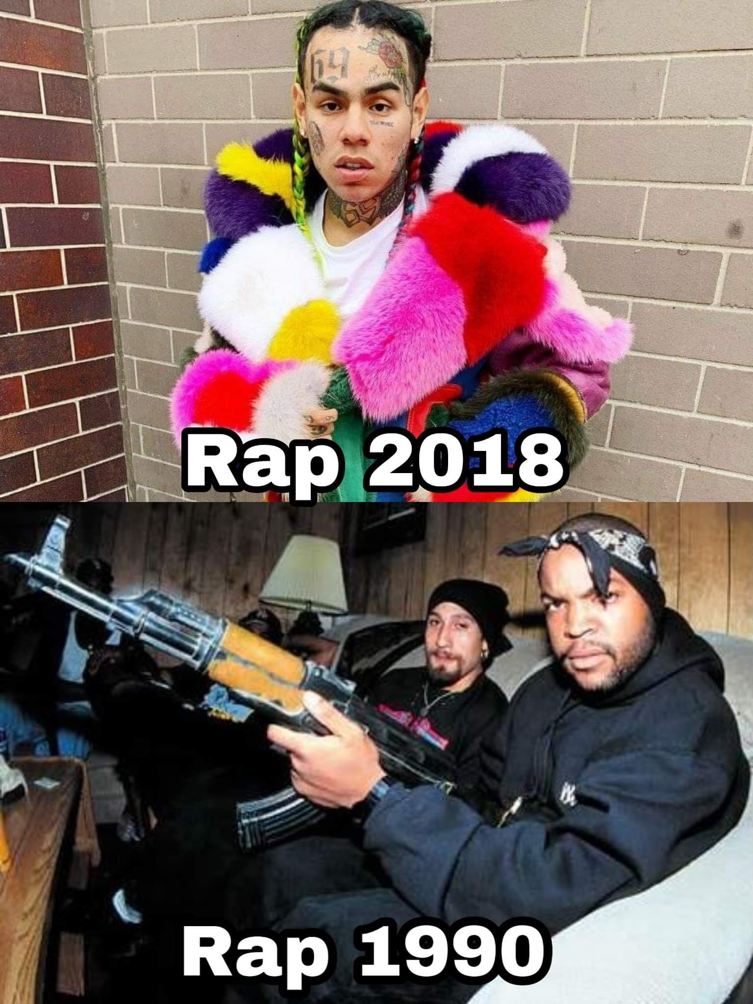 memes - rap 1990 vs 2018 - |_ Rap 2018 Rap 1990