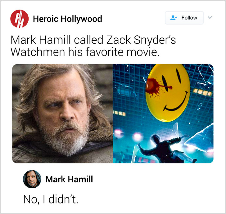 Mark Hamill: 1 Clickbait: 0