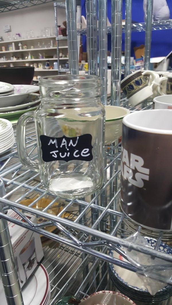 thrift store glass - Man Juice