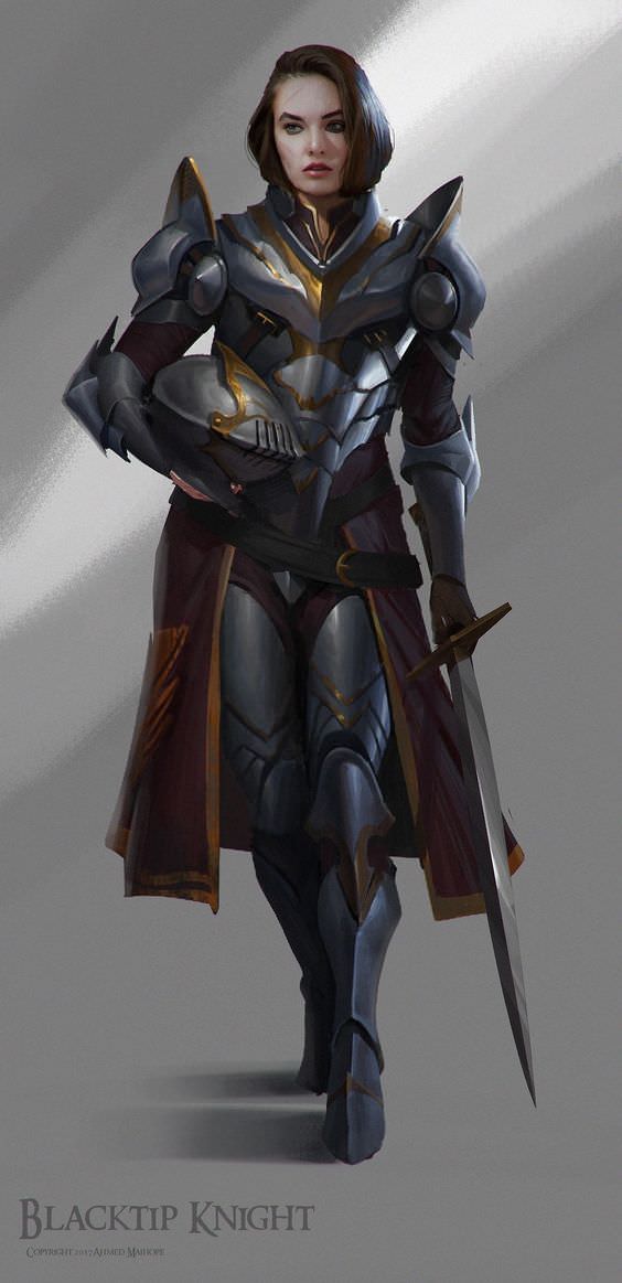 female knights armor - Blacktip Knight C Amod Mike