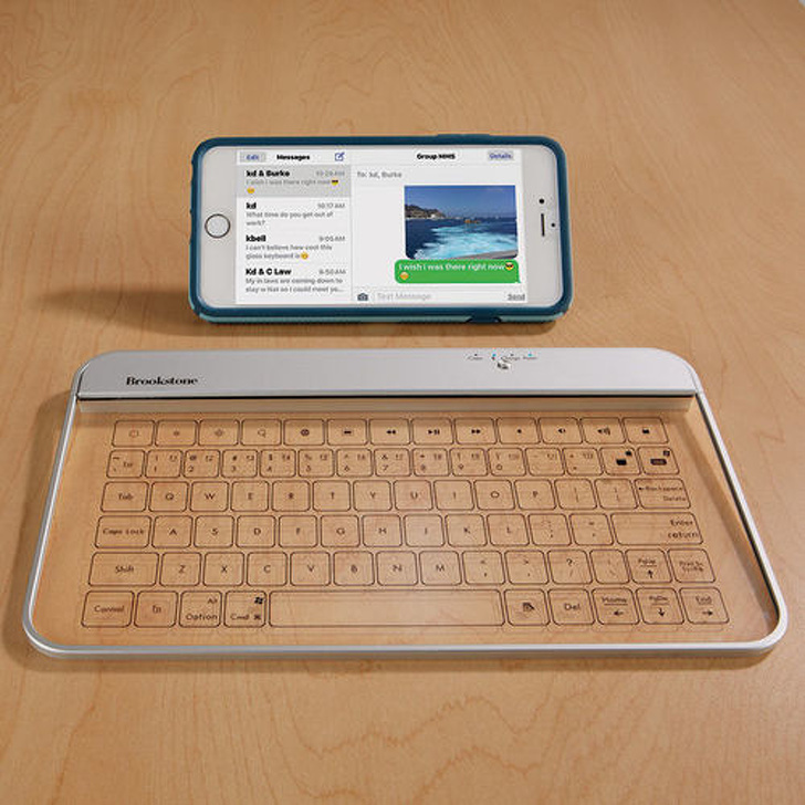 Typing doesn’t need to be a dull chore anymore with this sleek transparent keyboard.