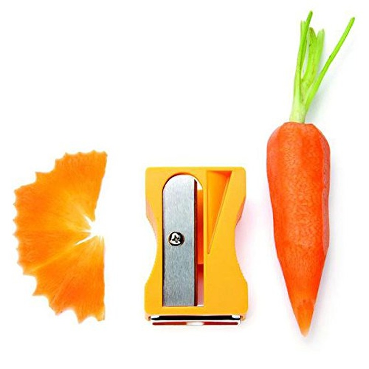 It’s okay to play with your food when it’s with a useful tool like this carrot peeler and sharpener.