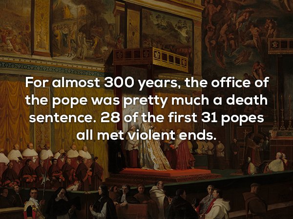 pope election painting - For almost 300 years, the office of the pope was pretty much a death sentence. 28 of the first 31 popes all met violent ends.