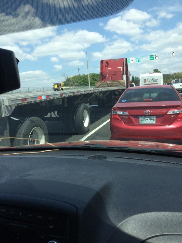 Toy truck on a truck.