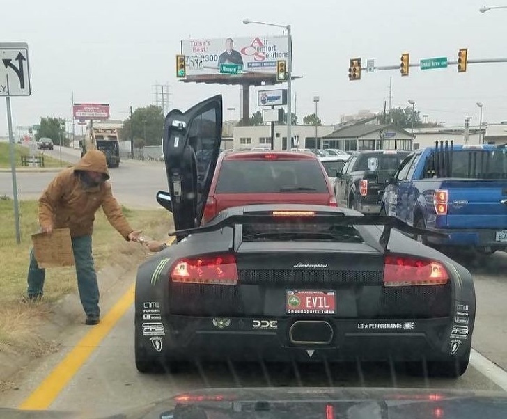 No, dude, your license plate is lying. You’re a good guy.