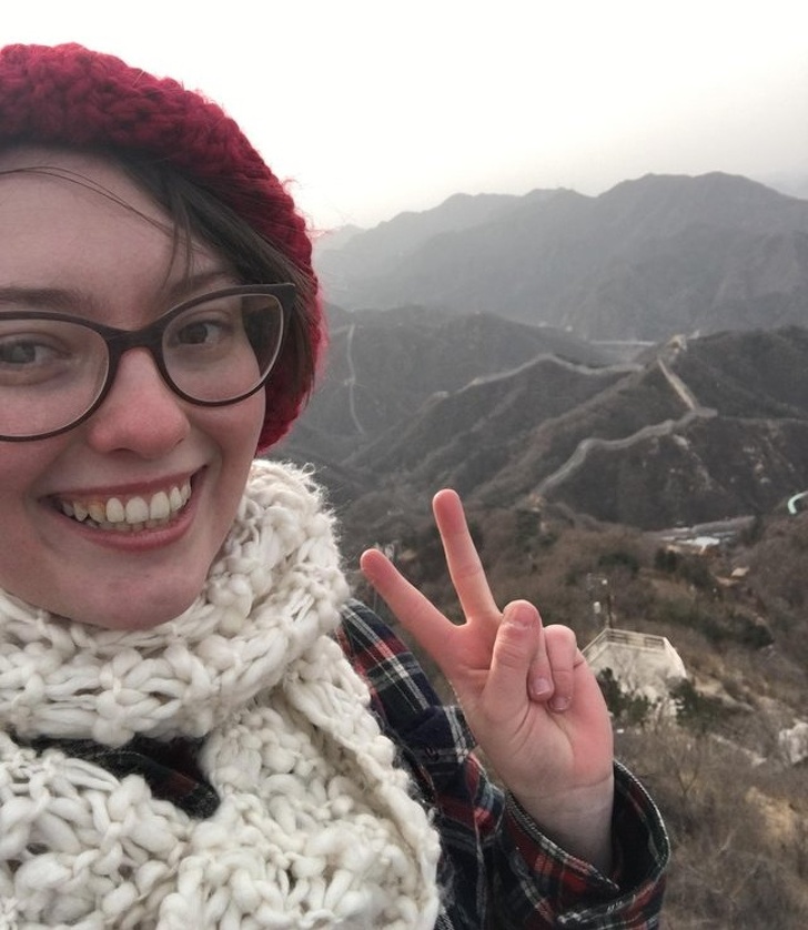 “After years of struggling to get out of bed with pain from endometriosis and RA, this morning I walked 2.5 miles of the Great Wall.”