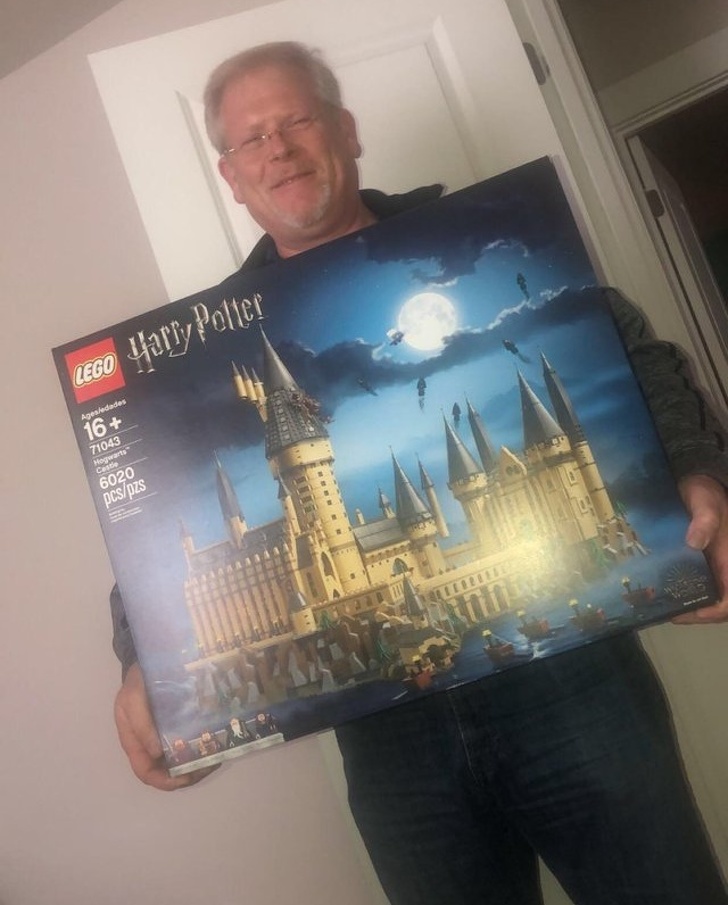 “My dad loves LEGOs, so for his 50th birthday we got him the Hogwarts Castle. He’s so happy.”