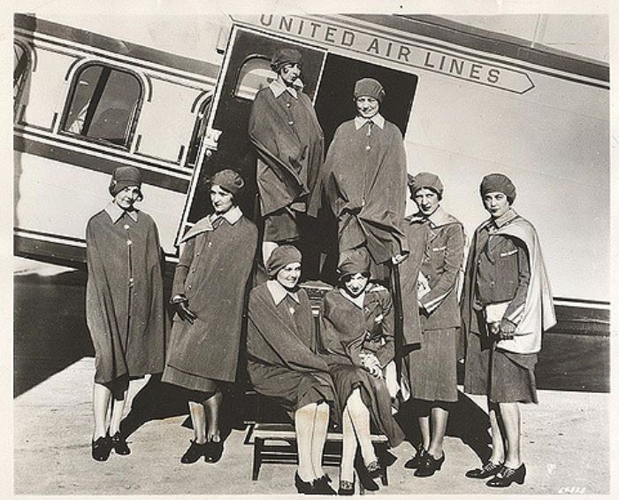first flight attendants - United Airlines