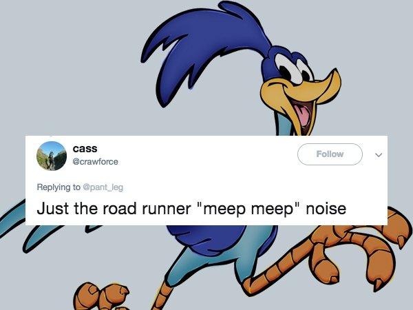 road runner cartoon - cass Just the road runner "meep meep" noise