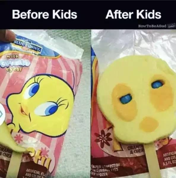 memes - instagram real life meme - Before Kids After Kids How To BEADad Bao Blue Bunny eyes! Orange & Cher Artificia And Col 3.5 Floz Artificial Fu And Color Open Linfection Ojmball Eyes Ozen