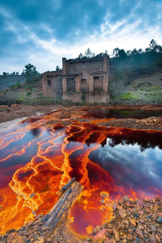 meme of a lake that looks like molten lava