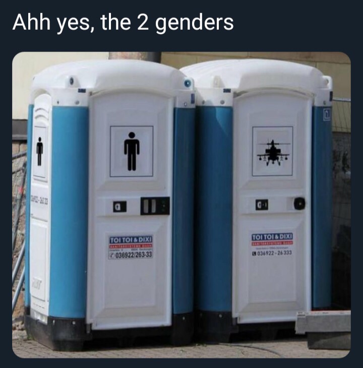 meme about the two genders being male and helicopter