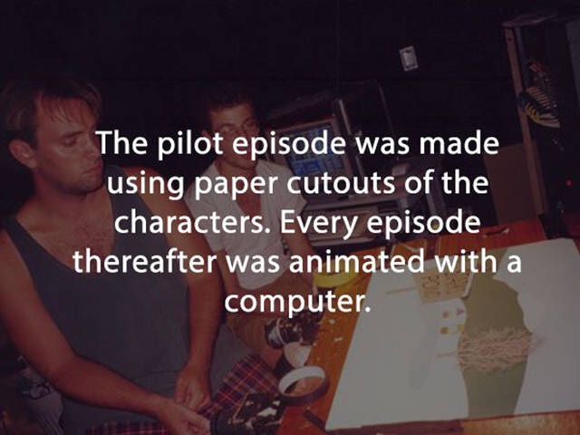 photo caption - The pilot episode was made using paper cutouts of the characters. Every episode thereafter was animated with a computer.