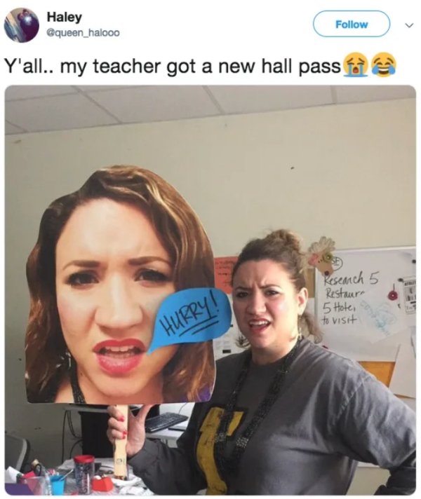 38 really WTF items used as hall passes