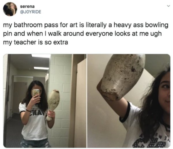 38 really WTF items used as hall passes