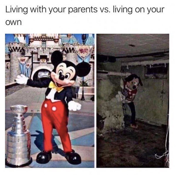 disneyland, sleeping beauty castle - Living with your parents vs. living on your own