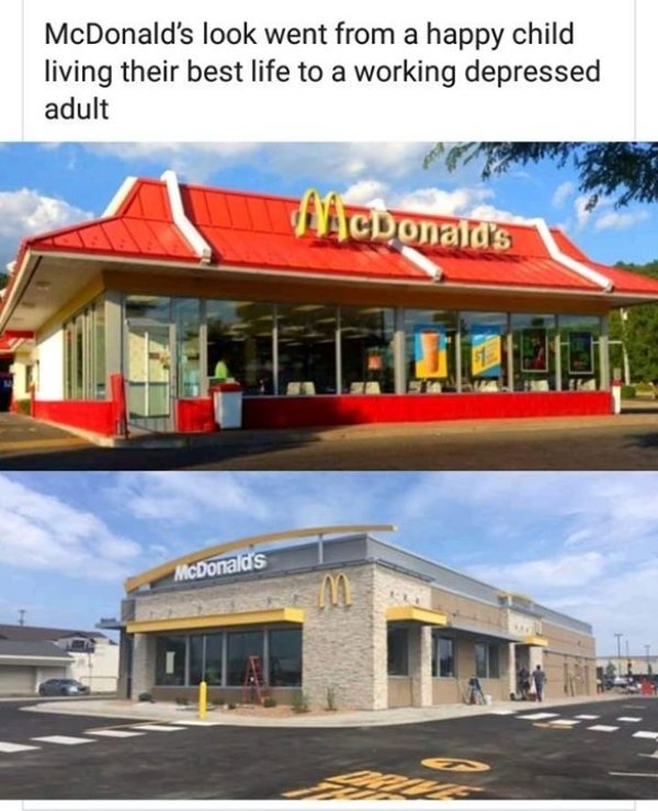 mcdonalds happy child depressed adult - McDonald's look went from a happy child living their best life to a working depressed adult VicDonald's McDonald's