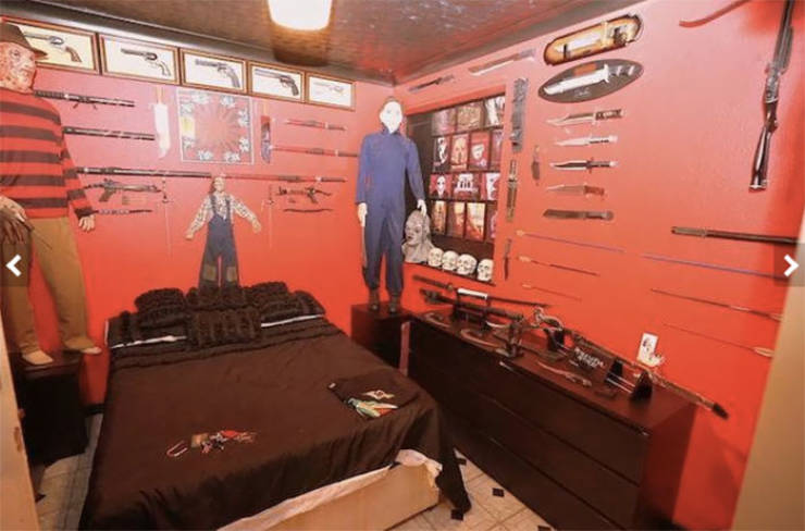 bad design serial killer themed bedroom