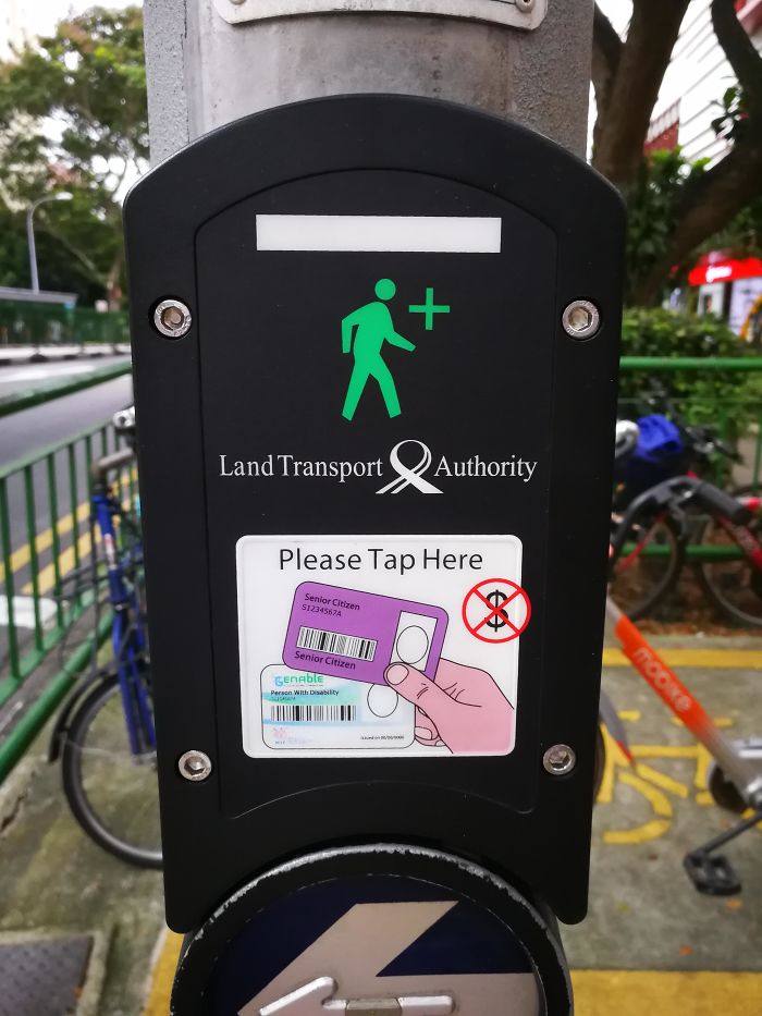 pedestrian crossing for elderly singapore - Land Transport V Authority Please Tap Here Senior Citizen S12345674 Senior Citizen Genable Person With Day