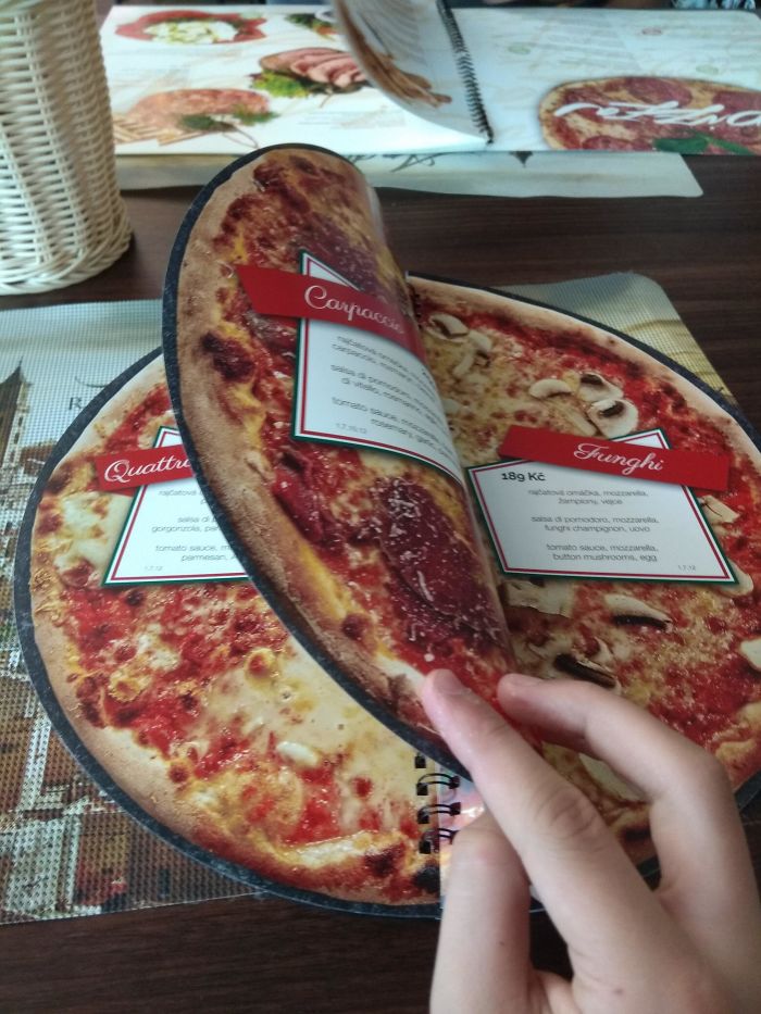 menu look like pizza