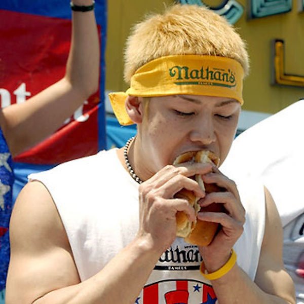 “Kobayashi the competitive eater is really a fantastic up close slight of hand artist.”