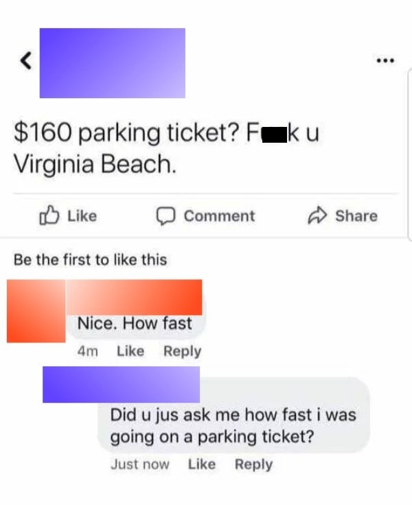 number - $160 parking ticket? Faku Virginia Beach. Comment Be the first to this Nice. How fast 4m Did u jus ask me how fast i was going on a parking ticket? Just now