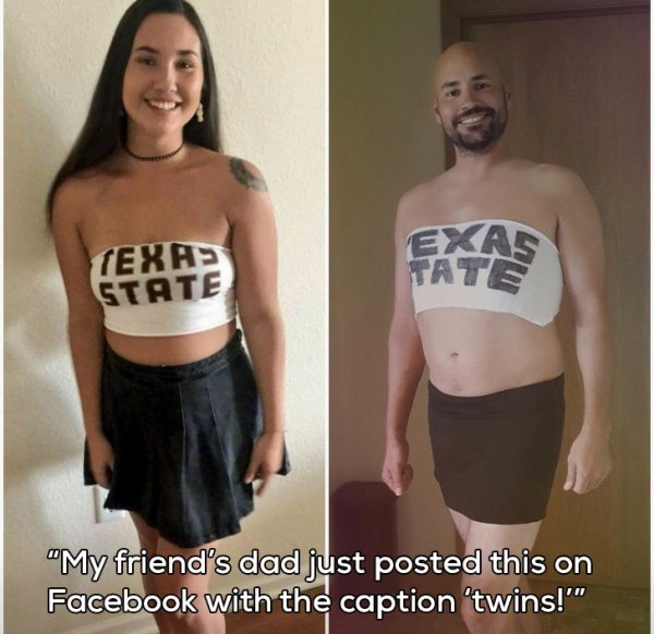 parents who trolled their kids selfies - EXA2 State "My friend's dad just posted this on Facebook with the caption 'twins!""