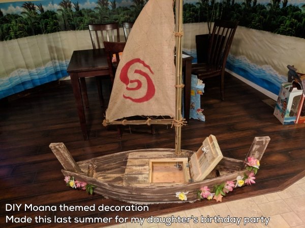 boat - Diy Moana themed decoration Made this last summer for my daughter's birthday party