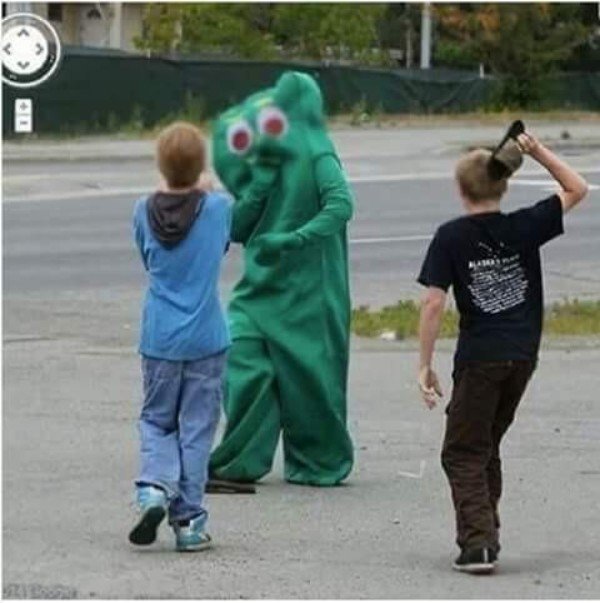 gumby attacked on google maps