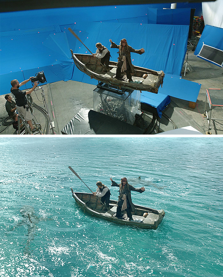 Where'd all that water come from on the set of Pirates of the Caribbean?