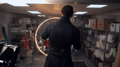 Benedict Cumberbatch's hero moves into a portal on the set of Doctor Strange.