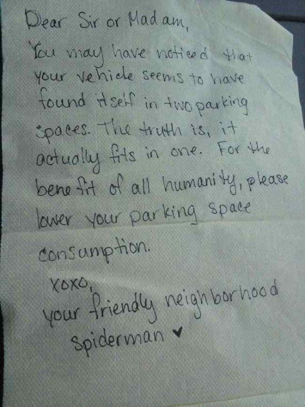 32 Windshield Notes Left By Angry People - Funny Gallery