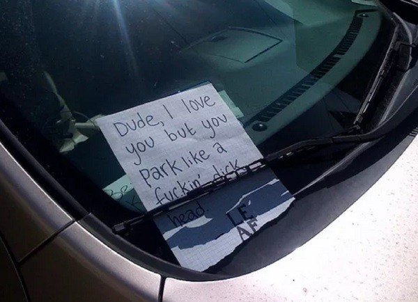 cute things to put in cars - Dude, I love you but you park a fuckin' dick head. Ae