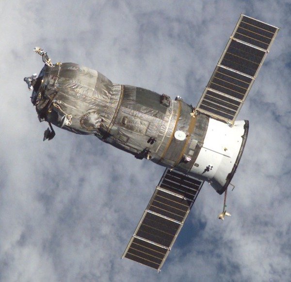 The space station Mir collided with an unmanned spacecraft during a resupply mission. It suffered damaged support systems but the station was not lost.