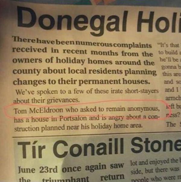 fail you but i love you - Donegal Hol There have been numerous complaints "it's that received in recent months from the to build owners of holiday homes around the he'll be county about local residents planning this are gonnat changes to their permanent h