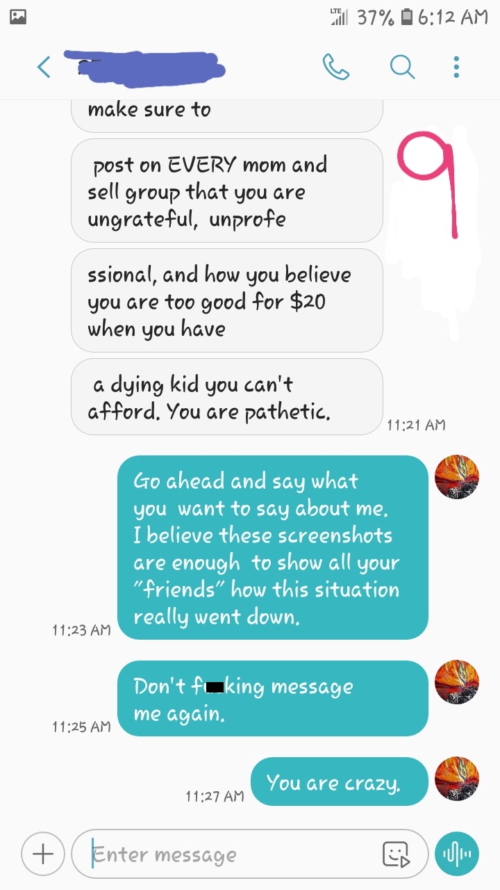 Scumbag wants heavily discounted housecleaning because this mother has a daughter with cancer.