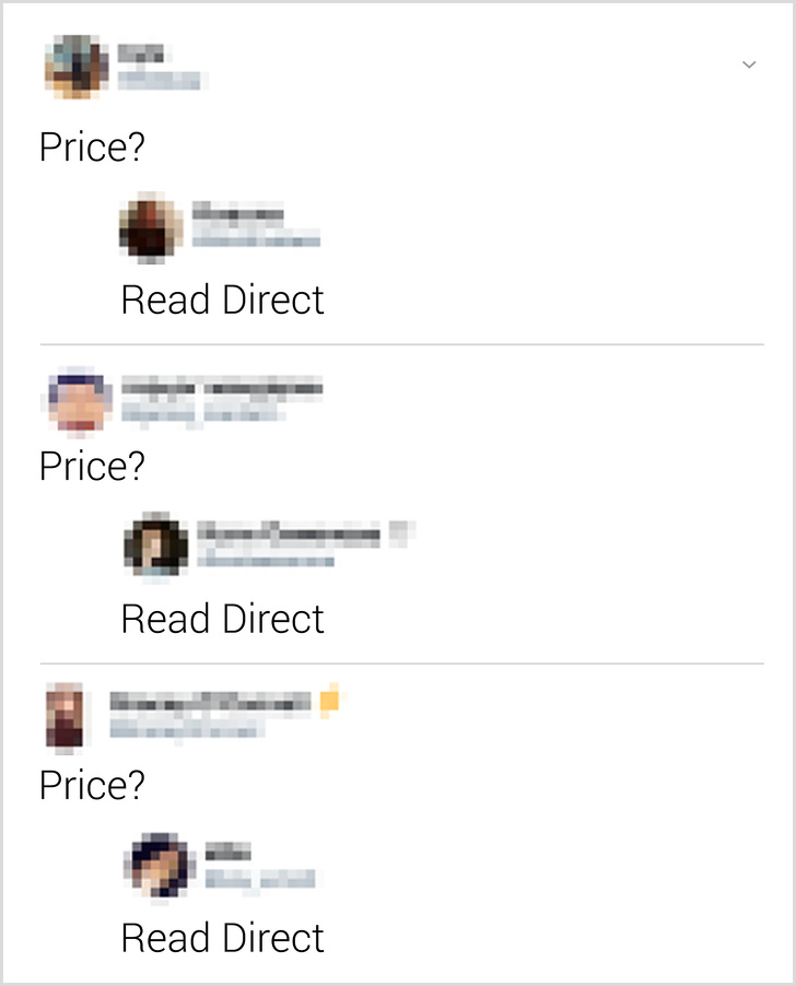 When you can't get a price online, and this is all you see in the comments.