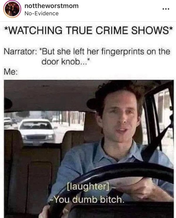 relatable meme about watching true crime shows